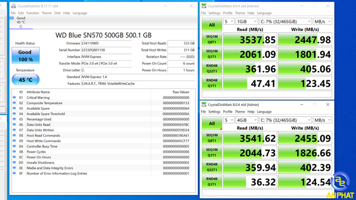 Ổ Cứng SSD WD Blue SN570 500GB NVMe PCIe Gen3x4 (WDS500G3B0C) - ANPHATPC.COM.VN