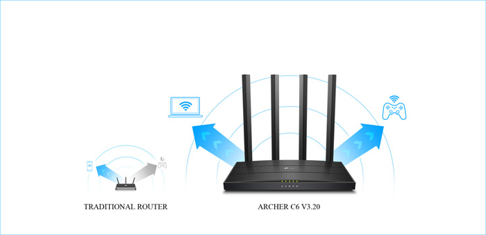 Bộ Định Tuyến TP-Link Archer C6 V3.20 AC1200 Wireless MU-MIMO Gigabit Router - ANPHATPC.COM.VN