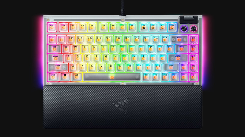 Bàn phím cơ Razer Blackwidow V4 75% Phantom White Edition