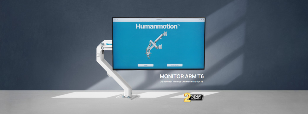 Giá Đỡ Màn Hình Human Motion T6-1 (White) - ANPHATPC.COM.VN