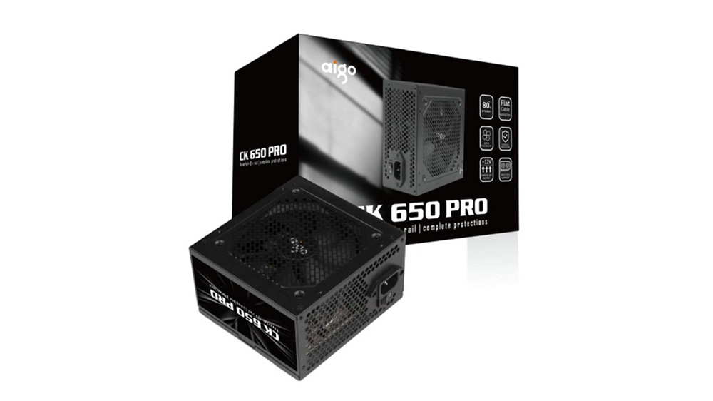 Nguồn máy tính AIGO CK650 PRO 80+ EFICIENCY - 650W (cáp dẹt)