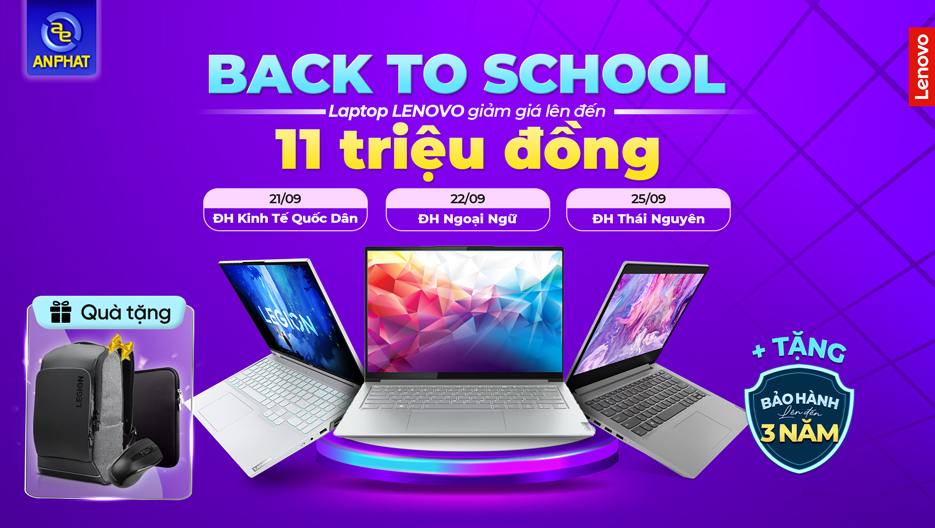 Back To School - Laptop Lenovo Giảm giá lên đến 11 triệu đồng