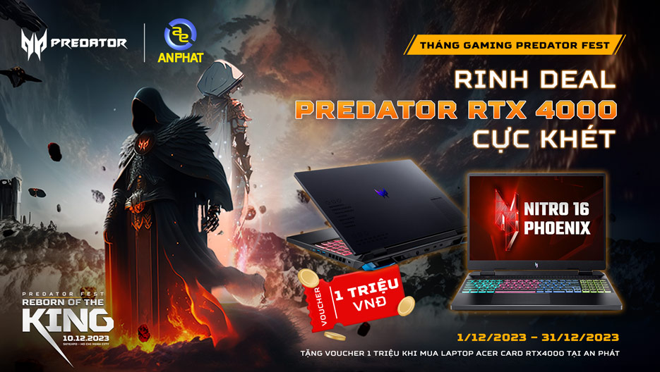 THÁNG GAMING PREDATOR FEST - RINH DEAL PREDATOR RTX 4000 CỰC KHÉT