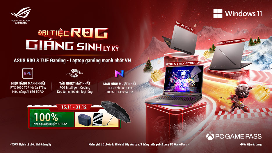 ĐẠI TIỆC ROG – GIÁNG SINH LY KỲ CÙNG ASUS