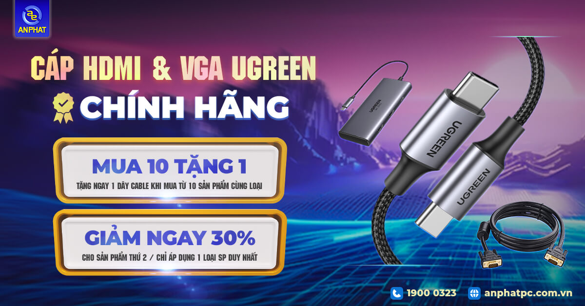Ưu Đãi Gấp Đôi Khi Mua Cáp HDMI & VGA Ugreen – Tiết Kiệm Hơn, Kết Nối Tốt Hơn!
