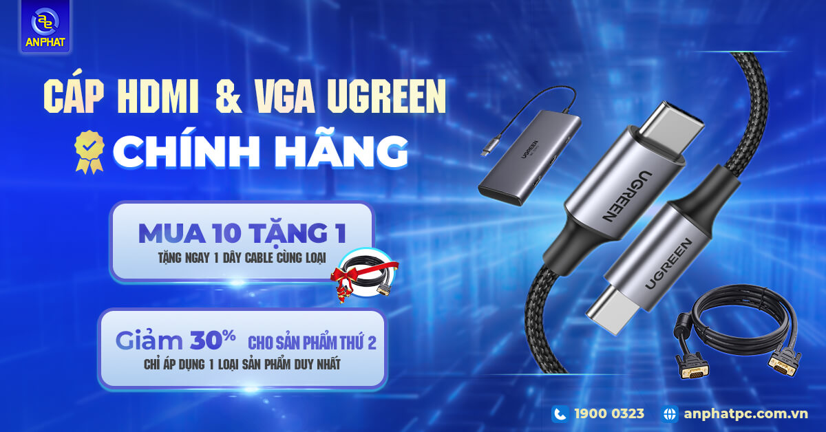 Ưu Đãi Gấp Đôi Khi Mua Cáp HDMI & VGA Ugreen – Tiết Kiệm Hơn, Kết Nối Tốt Hơn!