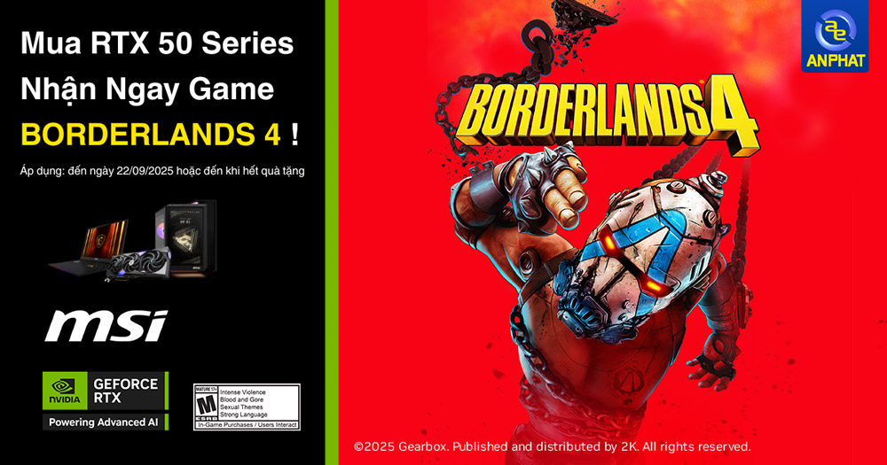 MUA GEFORCE MSI RTX 50 SERIES – NHẬN NGAY GAME BORDERLANDS 4
