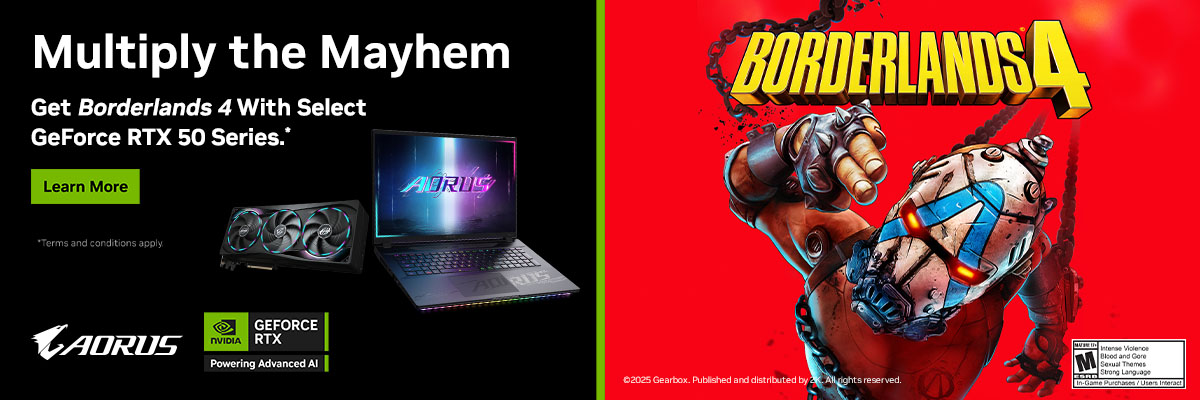 MUA GIGABYTE GEFORCE RTX 50 SERIES – NHẬN NGAY GAME BORDERLANDS 4
