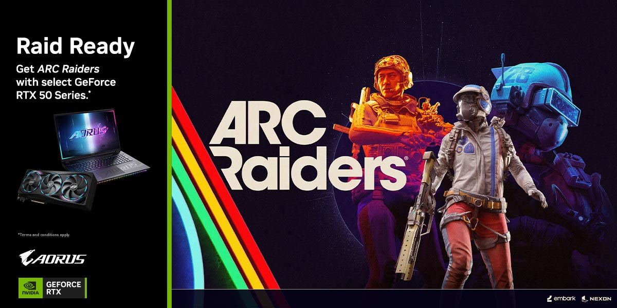 Tặng game ARC Raiders khi mua Card đồ họa GIGABYTE hoặc Laptop GIGABYTE sử dụng Card đồ họa RTX 5070 trở lên
