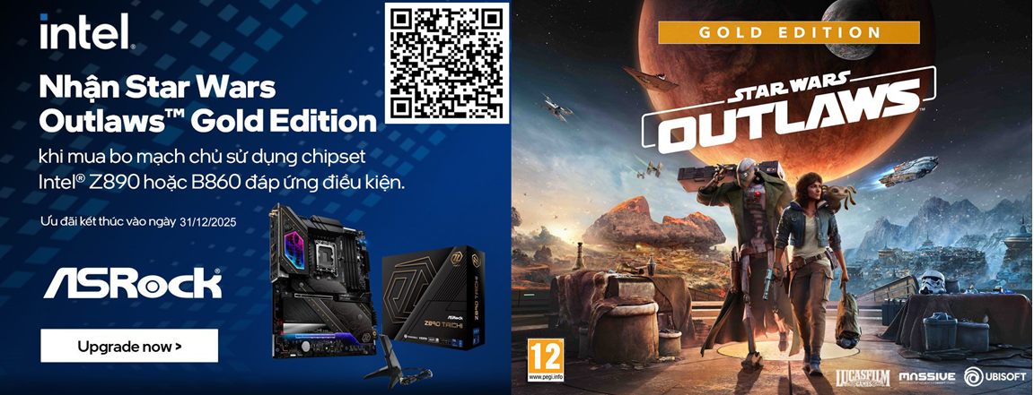 Tặng game Star Wars Outlaws Gold Edition cho các Bo mạch chủ Z890/B860 ASRock