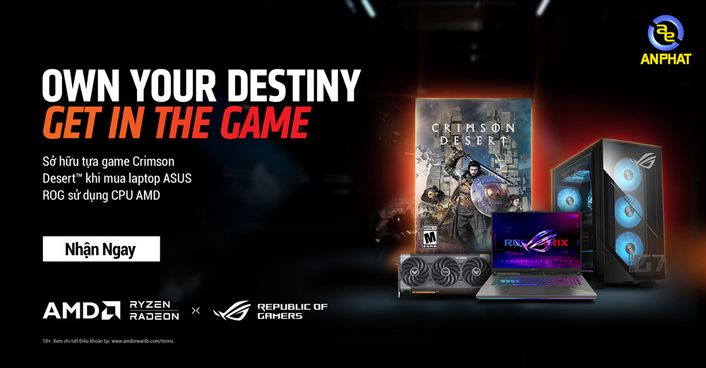 MUA LAPTOP ASUS ROG TRANG BỊ CPU AMD – NHẬN NGAY SIÊU PHẨM CRIMSON DESERT