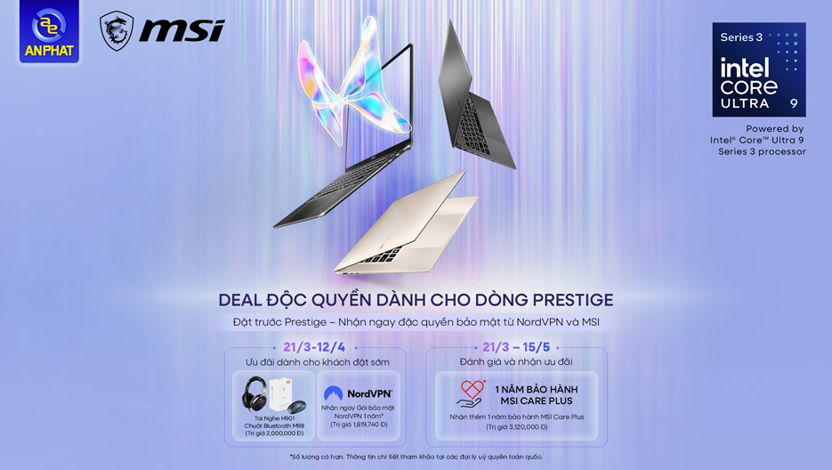 Pre-order cho laptop MSI Prestige Series
