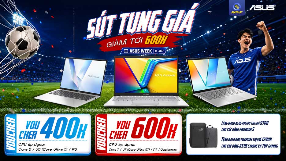 SÚT TUNG GIÁ – GIẢM ĐẾN 600K KHI MUA LAPTOP ASUS