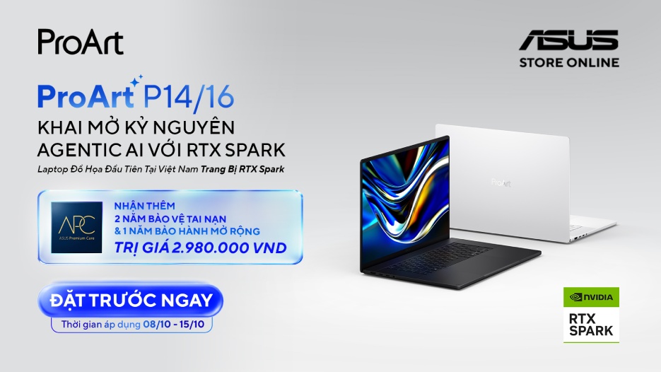 Đặt trước Asus ProArt P16 trang bị RTX Spark chuyên cho Agentic AI tại Việt Nam
