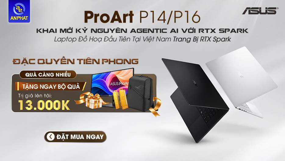 Ưu đãi mở bán Asus ProArt P16 trang bị RTX Spark nhận ngay quà khủng