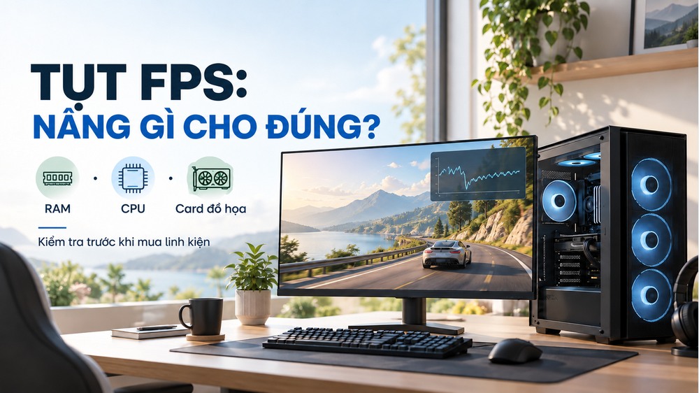 Máy chơi game bị tụt FPS: khi nào nâng RAM, CPU hoặc card đồ họa?