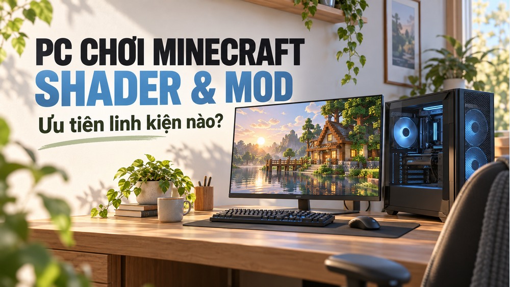 PC chơi Minecraft có shader và mod: nên ưu tiên linh kiện nào?