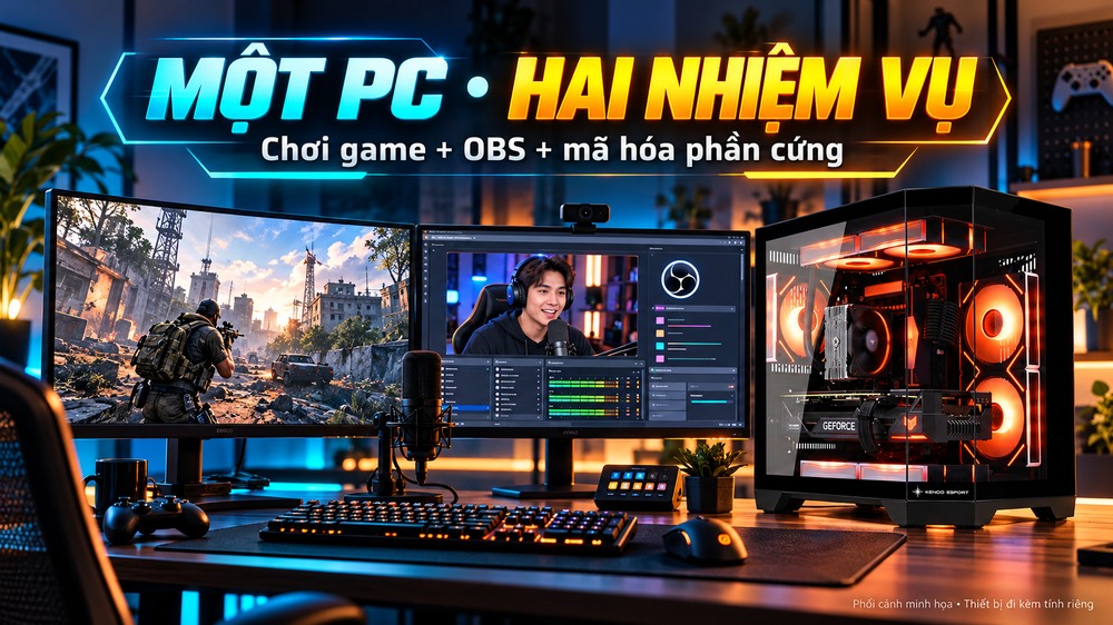 Một PCAP vừa chơi game vừa livestream với hai màn hình và bộ mã hóa phần cứng