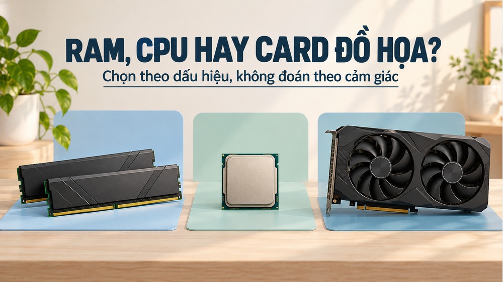 Cân nhắc nâng RAM, CPU hoặc card đồ họa theo dấu hiệu kiểm tra