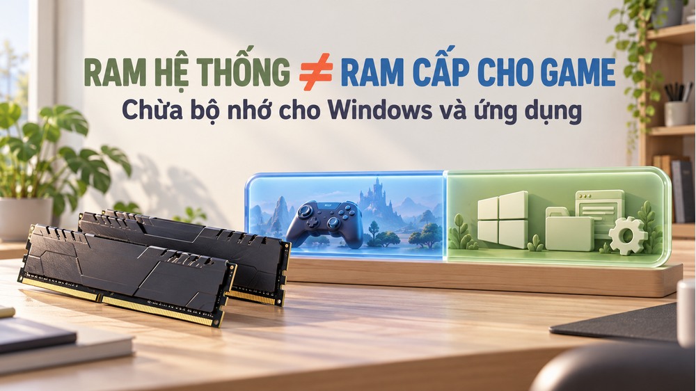 Phân biệt tổng RAM hệ thống với phần RAM cấp riêng cho Minecraft
