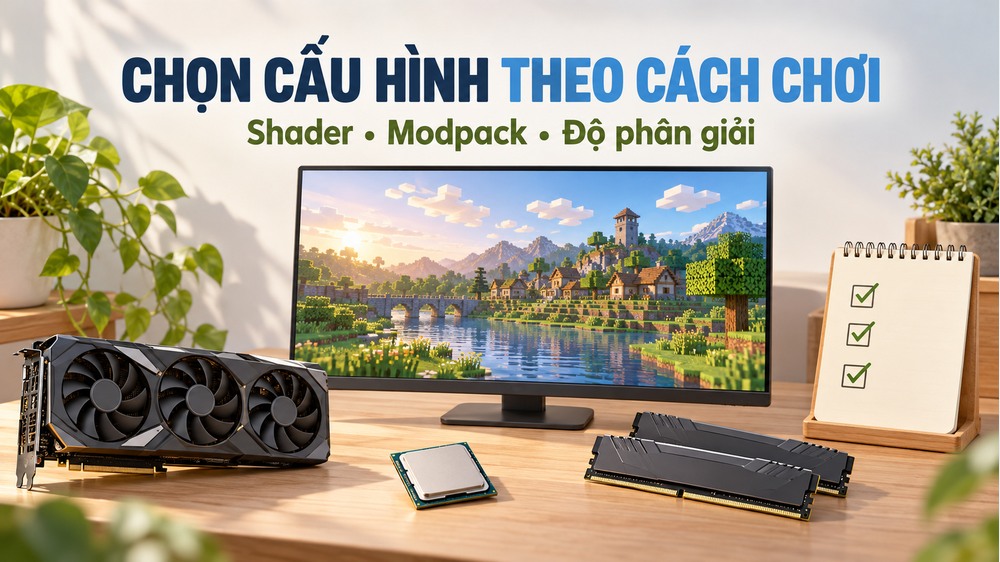 Cân đối CPU, RAM và card đồ họa theo shader, modpack và độ phân giải