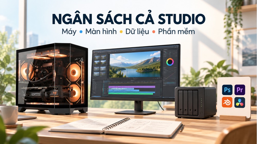 Các nhóm chi phí trang bị máy tính cho studio nhỏ