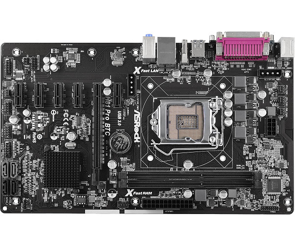 Mainboard ASRock H81 Pro BTC - LGA 1150 / Intel H81 / HDMI / SATA 6Gb/s /  USB  / ATX / Intel Motherboard