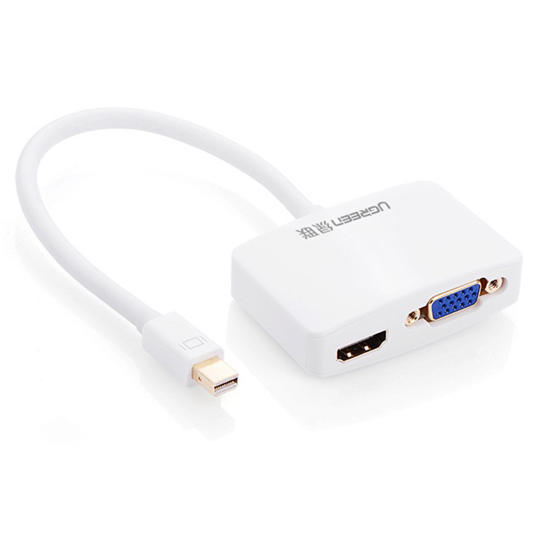 Cáp chuyển đổi Ugreen Mini DisplayPort to HDMI & VGA 15cm 10427