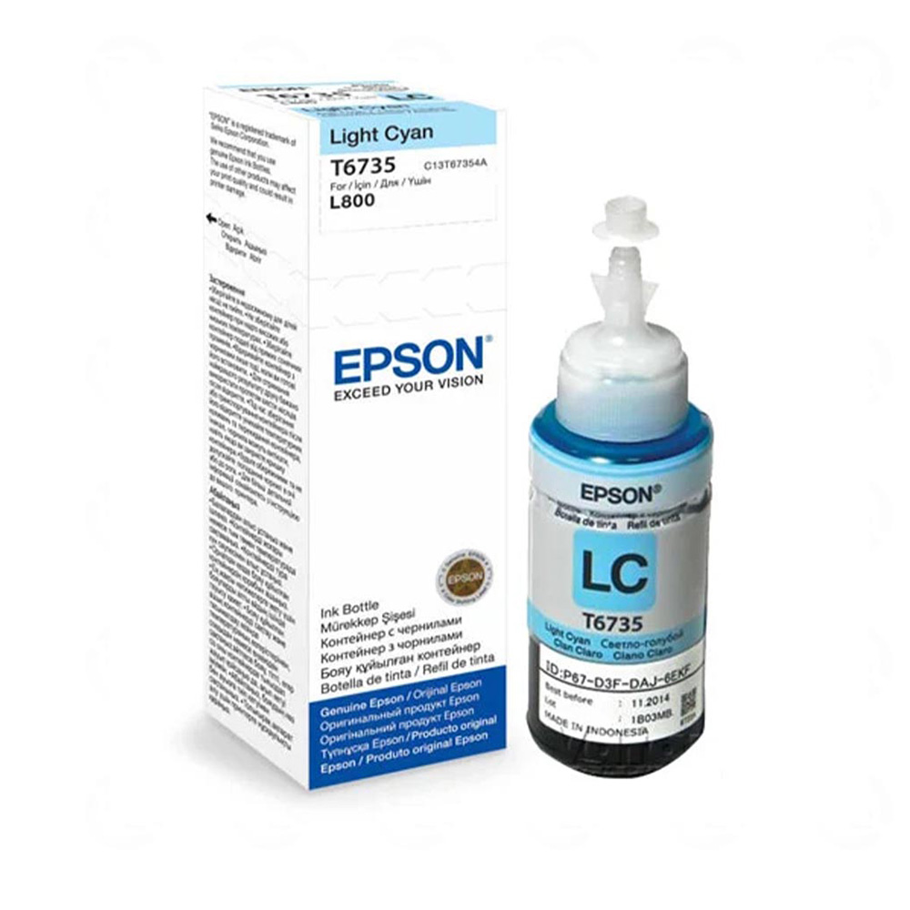 Mực máy in Epson C13T6735 màu xanh nhạt (Dùng cho Epson L800/L805/L1800)
