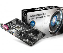 Mainboard ASRock H81 Pro BTC - LGA 1150 / Intel H81 / HDMI / SATA 6Gb/s / USB 3.0 / ATX / Intel Motherboard