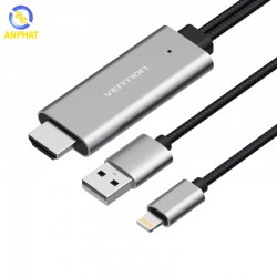 Cáp chuyển đổi Lightning to HDMI dài 2m Vention CEJHH