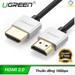Cáp HDMI 2.0 siêu mỏng dài 0,5M hỗ trợ 4K, 3D Chính hãng Ugreen UG-30475 cao cấp