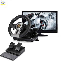 Vô lăng chơi game PXN V3 II Pro Racing Wheel cho PC / Playstation 4 ( Vô lăng 180 độ , có rung , có cần số , 6 Platform...) 