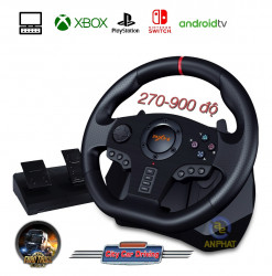 Vô lăng chơi game PXN V900 Gaming Racing Wheel - Vô lăng 270/900 độ, số tự động, Có RUNG hỗ trợ PC , PS3, PS4, Xbox One, Nintendo Switch