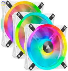 Bộ 3 quạt máy tính 120mm Corsair  QL120 WHITE RGB LED kèm Node CORE (CO-9050104-WW)
