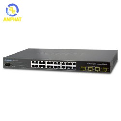 Switch PLANET WGSW-28040, 24-port 10/100/1000Mbps + 4-port Gigabit TP/SFP