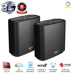 ASUS ZenWiFi AX (2PK) (MESH WI-FI) Chuẩn AX6600 WiFi 6 (802.11ax) AiMesh 360 2 băng tần, MU-MIMO, AiProtection, 510 m2