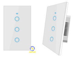 Công tắc WIFI cảm ứng Đèn thông minh APCsmart 3 nút dành cho nhà thông minh SmartHome (Trắng)