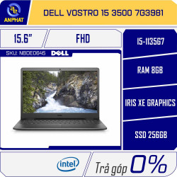 Laptop Dell Vostro 15 3500 7G3981 (Core i5-11135G7/RAM 8GB/256GB SSD/ Intel Iris Xe / 15.6 inch FHD/ Win 10/ Đen)