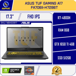 Laptop Asus TUF Gaming A17 FA706II-H7286T (R7-4800H | 8GB | 512GB | GTX 1650 Ti 4GB | 17.3 inch FHD | Win 10)