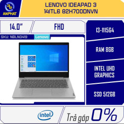 Laptop Lenovo IdeaPad 3 14ITL6 82H700DNVN (Core i3-1115G4 | 8GB | 512GB | Intel UHD | 14.0 inch FHD | Win 10 | Xám)