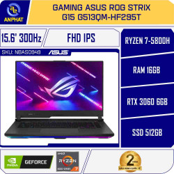 Laptop Gaming Asus ROG STRIX G15 G513QM-HF295T (Ryzen 7-5800H | 16GB | 512GB | RTX 3060 6GB | 15.6 inch FHD | Win 10 | Xám)