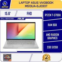 Laptop Asus VivoBook M513UA-EJ033T (Ryzen 7-5700U | 8GB | 512GB | AMD Radeon | 15.6 inch FHD | Win 10 | Bạc)