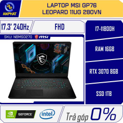 Laptop MSI GP76 Leopard 11UG 280VN (Core i7-11800H | 16GB | 1TB SSD | RTX 3070 8GB | 17.3 inch FHD | Win 10 | Đen)