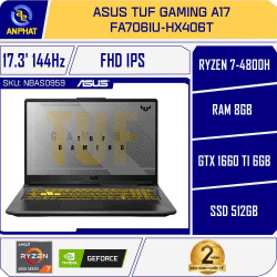 Laptop Asus TUF Gaming A17 FA706IU-HX406T (Ryzen 7-4800H |  GTX 1660 Ti 6GB |8GB | 512GB | 17.3 inch FHD | Win 10 | Gun Metal)