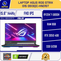Laptop Asus ROG Strix G15 G513QC-HN015T (Ryzen 7-5800H | RTX 3050 4GB |8GB | 512GB |  15.6 inch FHD | Win 10 | Xám)