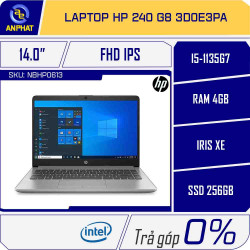 Laptop HP 240 G8 3D0E3PA (Core i5-1135G7 | 4GB | 256GB | Intel Iris Xe | 14.0 inch FHD | FreeDos | Bạc)