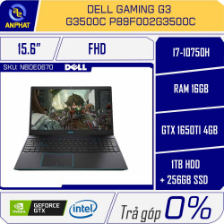 Laptop Dell Gaming G3 G3500C P89F002G3500C (Core i7-10750H | 16GB | 1TB HDD + 256GB SSD | GTX 1650Ti 4GB | 15.6 inch FHD | Win 10 | Đen)