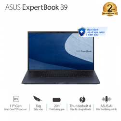 Laptop Asus ExpertBook B9400CEA-KC0558T (Core i5-1135G7 | 8GB | 512GB | Intel Iris Xe | 14.0 inch FHD | Win 10 | Đen)