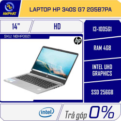 Laptop HP 340s G7 2G5B7PA (Core i3-1005G1 | 4GB | 256GB | Intel UHD | 14.0 inch HD | FreeDos | Bạc)